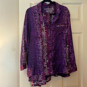 VINTAGE EXTREMELY RARE Y2K VICTORIA’S SECRET SATIN PRINTED PAJAMA SET
